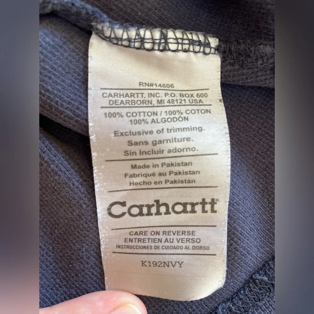 Vintage Carhartt Thermal Long Sleeve Shirt Men’s XL Navy Skater Work Winter Warm